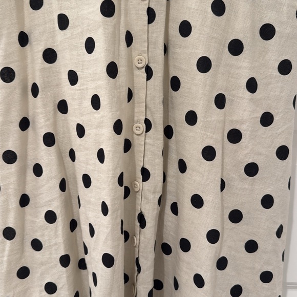 GAP Cream and Black Polka Dot Midi Dress - Picture 4 of 5